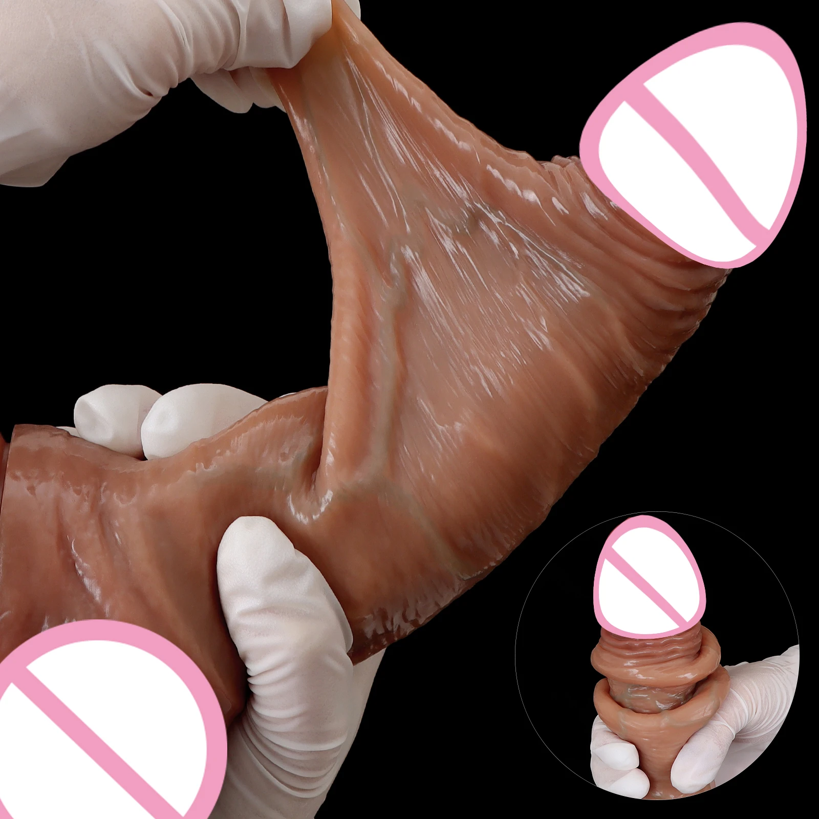 4 Size Sliding Foreskin Dildos…
