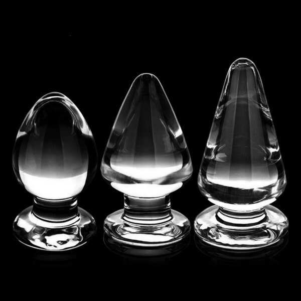60mm Large Crystal Butt Plug Vagina Ball Big Pyrex Glass Anal Dildo Bead Adult Sex Toys for Women Men Gay Masturbator