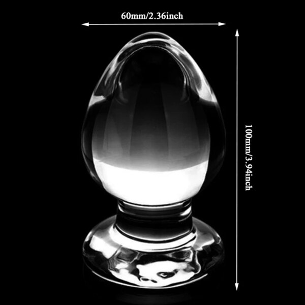 60mm Large Crystal Butt Plug Vagina Ball Big Pyrex Glass Anal Dildo Bead Adult Sex Toys for Women Men Gay Masturbator