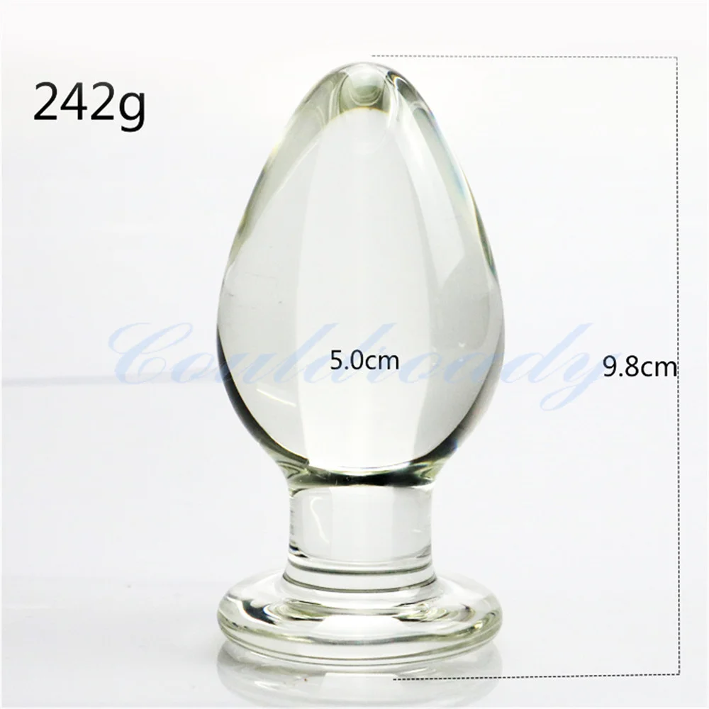 60mm Large Crystal Butt Plug Vagina Ball Big Pyrex Glass Anal Dildo Bead Adult Sex Toys for Women Men Gay Masturbator