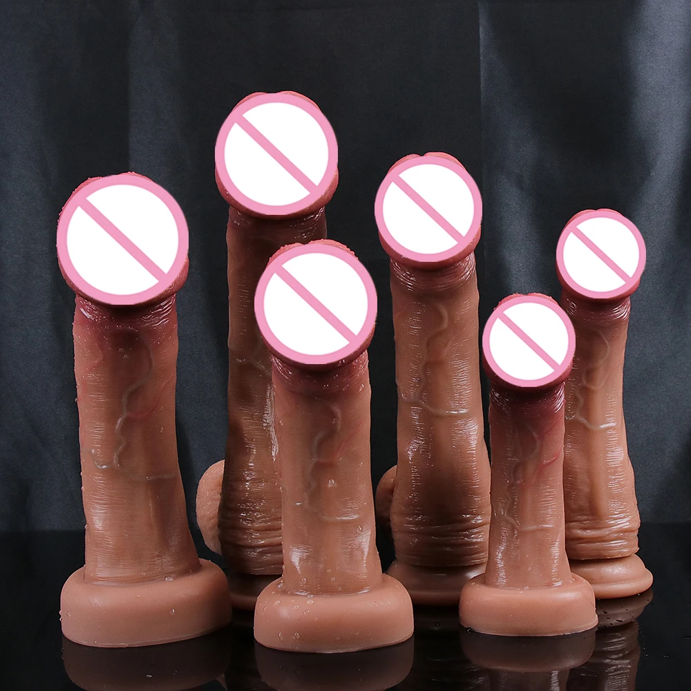 New Style Big Glans Realistic Dildo Soft Silicone Dick Male Artificial Penis Suction Cup Anal Sex Toys For Lesbian Masturbation New Style Big Glans Realistic Dildo Soft Silicone Dick Male Artificial Penis Suction Cup Anal Sex Toys For Lesbian Masturbation