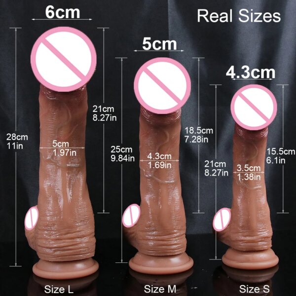 New Style Big Glans Realistic Dildo Soft Silicone Dick Male Artificial Penis Suction Cup Anal Sex Toys For Lesbian Masturbation