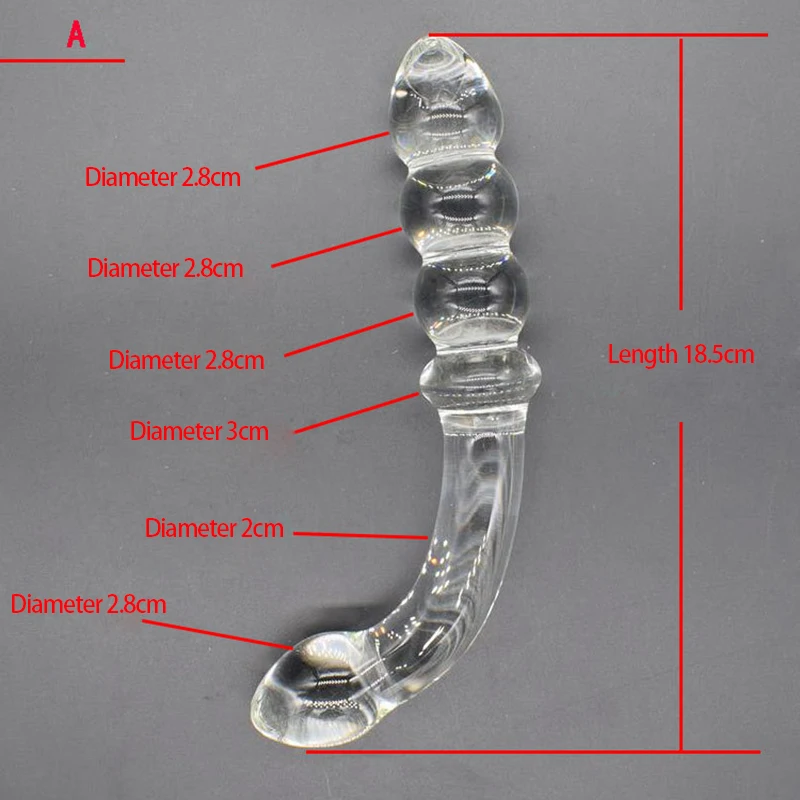 Pyrex Glass 8 Anal Beads Butt Plug Big Ball Large Crystal Dildo Penis Artificial Dick Gay Masturbate Adult Sex Toy For Women men