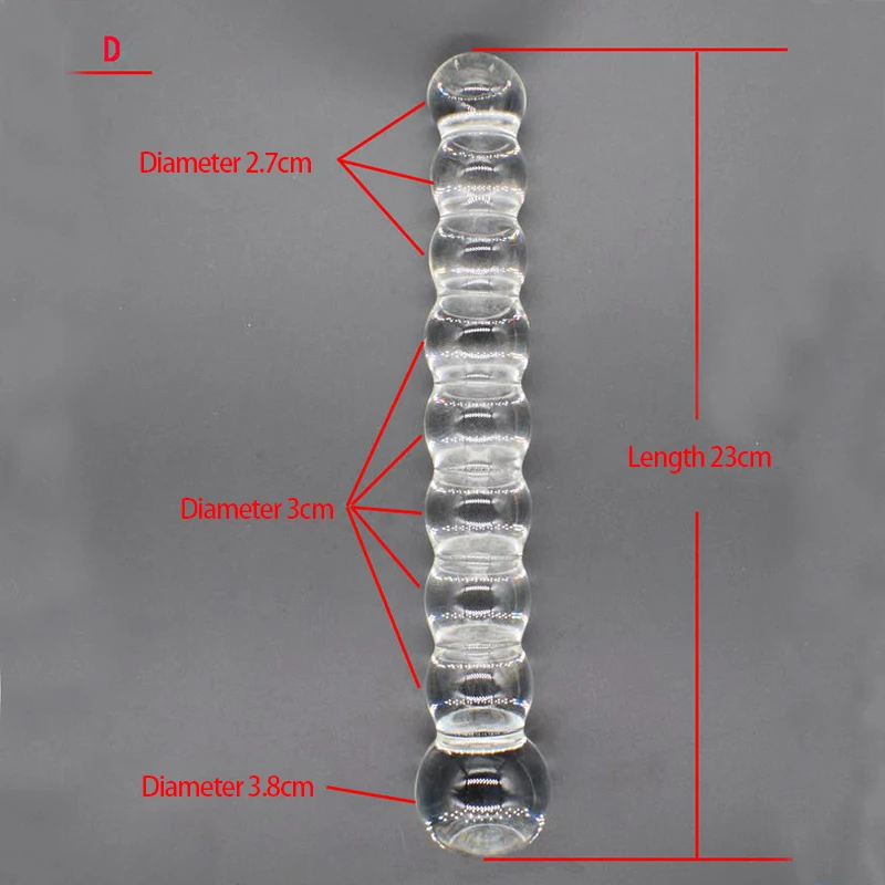 Pyrex Glass 8 Anal Beads Butt Plug Big Ball Large Crystal Dildo Penis Artificial Dick Gay Masturbate Adult Sex Toy For Women men
