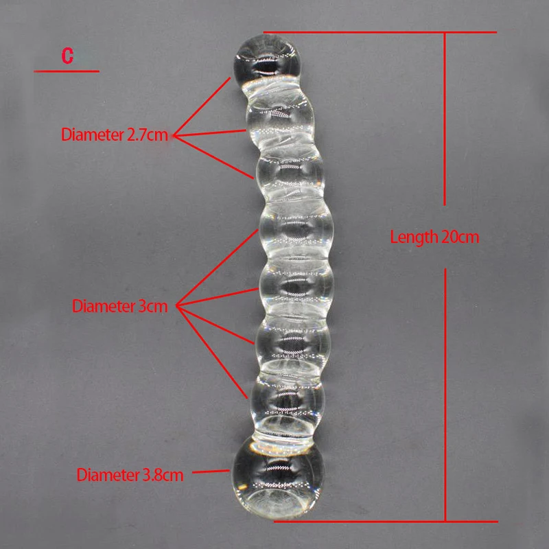 Pyrex Glass 8 Anal Beads Butt Plug Big Ball Large Crystal Dildo Penis Artificial Dick Gay Masturbate Adult Sex Toy For Women men