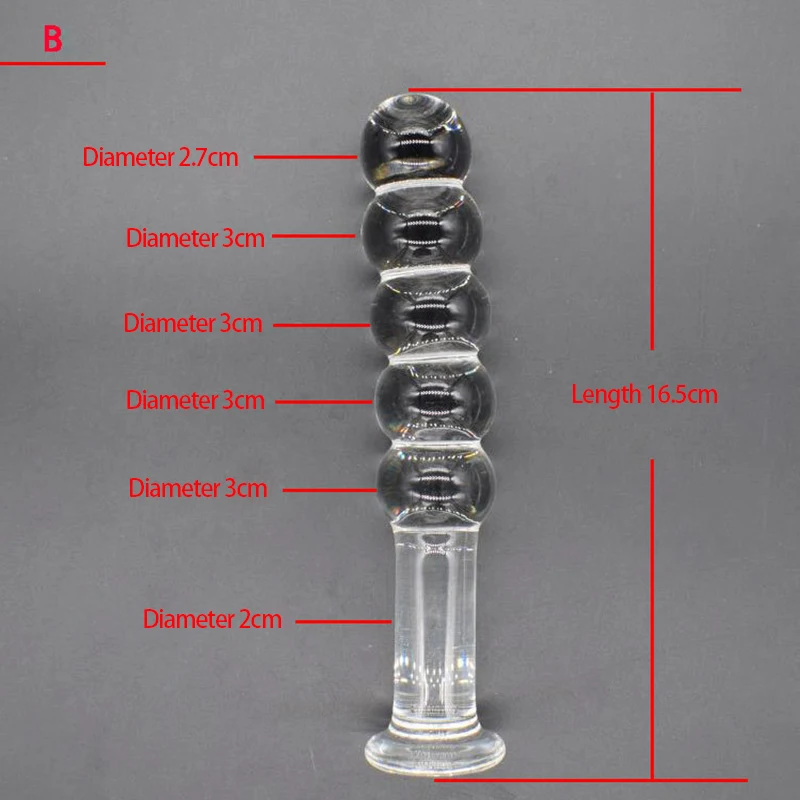 Pyrex Glass 8 Anal Beads Butt Plug Big Ball Large Crystal Dildo Penis Artificial Dick Gay Masturbate Adult Sex Toy For Women men