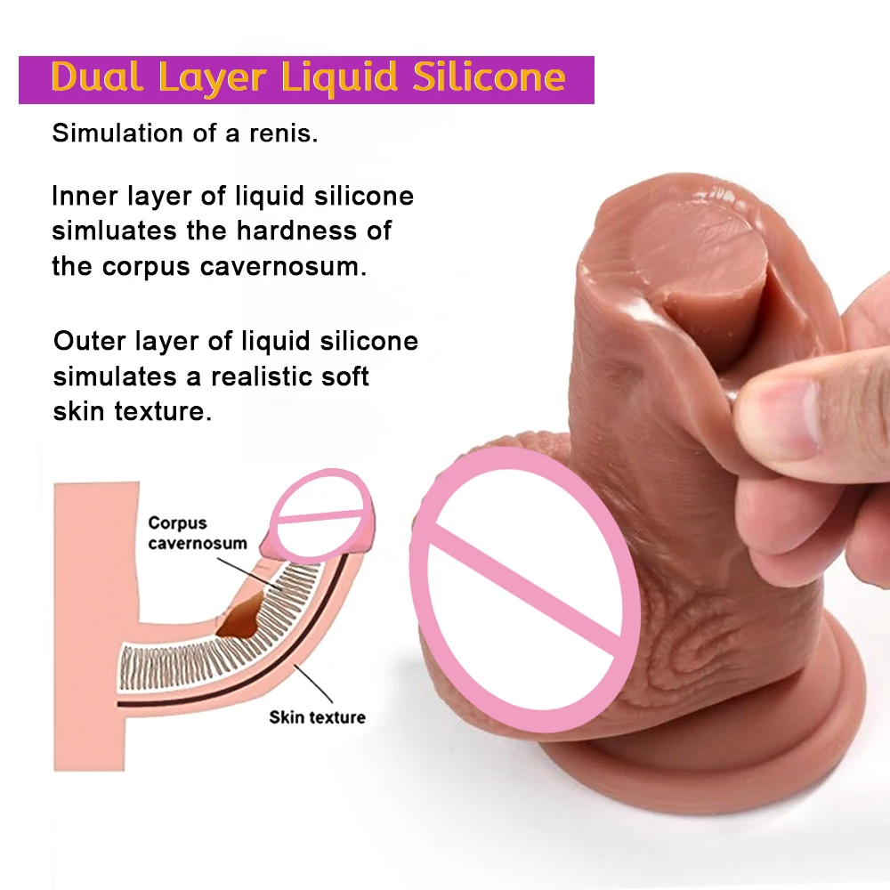 Huge Big Glans Thick Dildo Realistic Soft Small Cock Masturbators Double Layer Penis Women Anal Sex Toy Suction Cup Adults Dick Huge Big Glans Thick Dildo Realistic Soft Small Cock Masturbators Double Layer Penis Women Anal Sex Toy Suction Cup Adults Dick