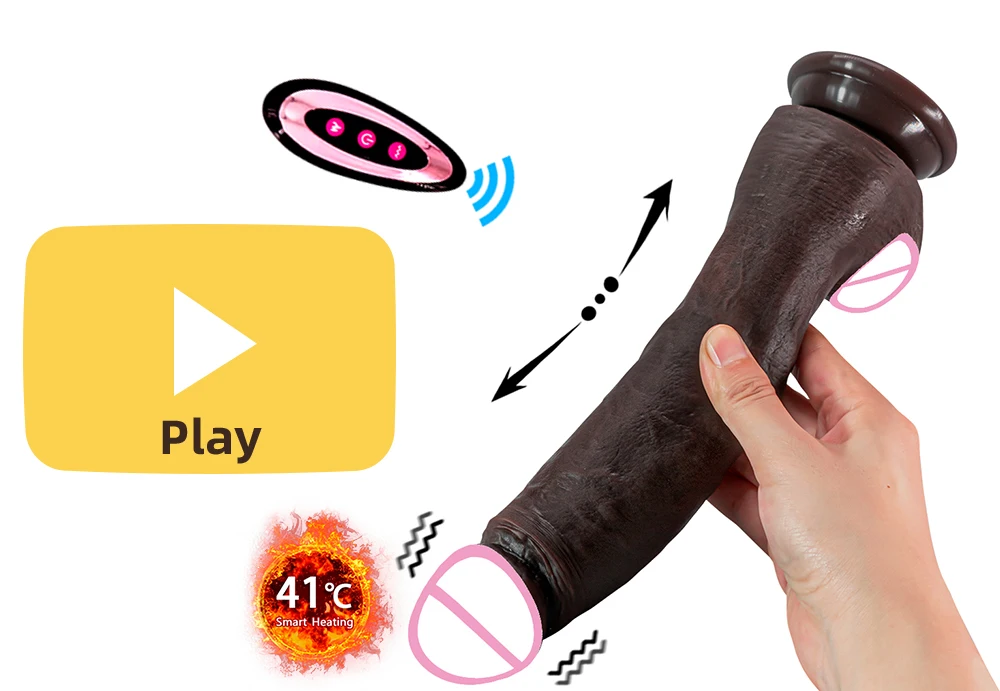 Soft Long  realistic big dildo vibrator penis telescopic swing heating silicone dildos female remote control vibrators for women