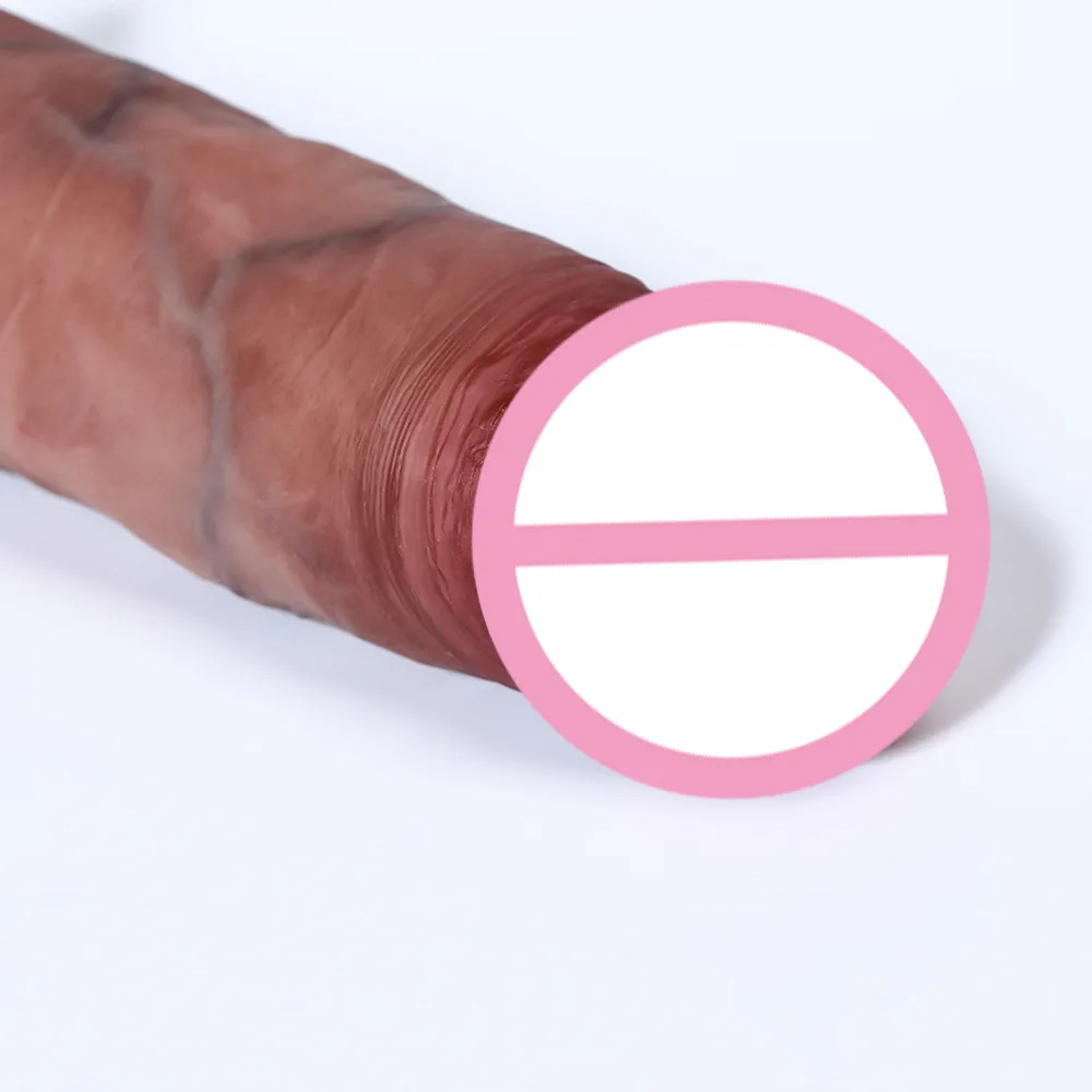 7.8inch Real Skin Feeling Realistic Dildo Sliding Foreskin Design Suction Cup Huge Big Penis Dick Adult Erotic Sex Toy for Woman