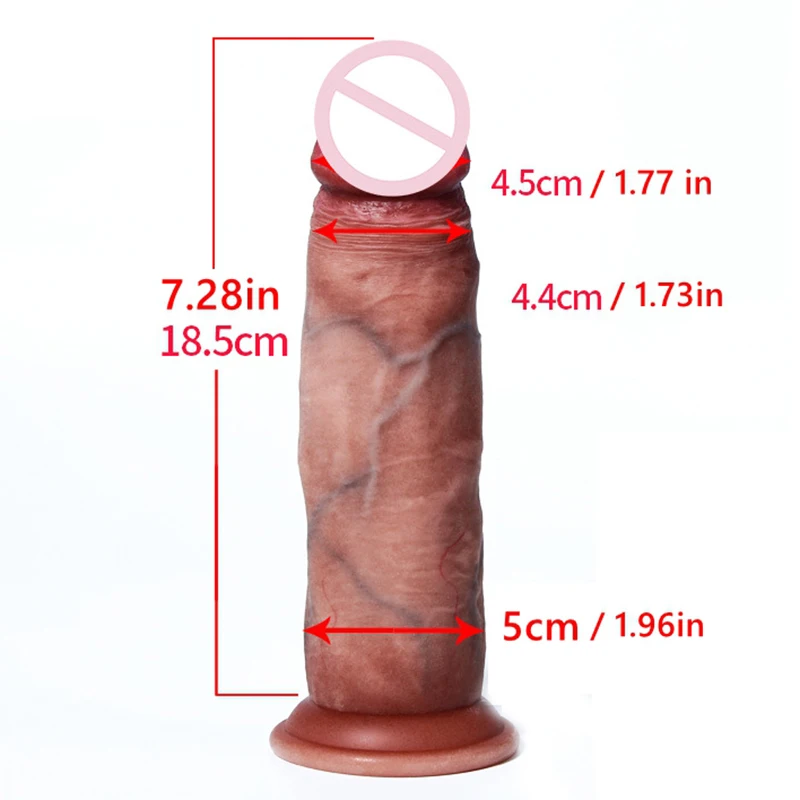 7.8inch Real Skin Feeling Realistic Dildo Sliding Foreskin Design Suction Cup Huge Big Penis Dick Adult Erotic Sex Toy for Woman