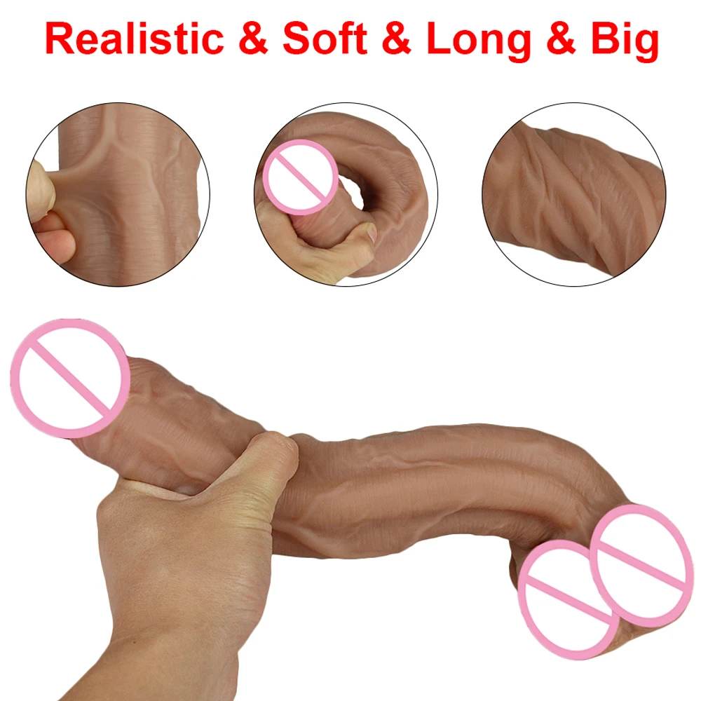Skin Feeling Super Large Dildo Realistic Big Penis Soft Sexy Lesbian Strapon Suction Cup Vagina Orgasm Anal Sex Toys For Women Skin Feeling Super Large Dildo Realistic Big Penis Soft Sexy Lesbian Strapon Suction Cup Vagina Orgasm Anal Sex Toys For Women
