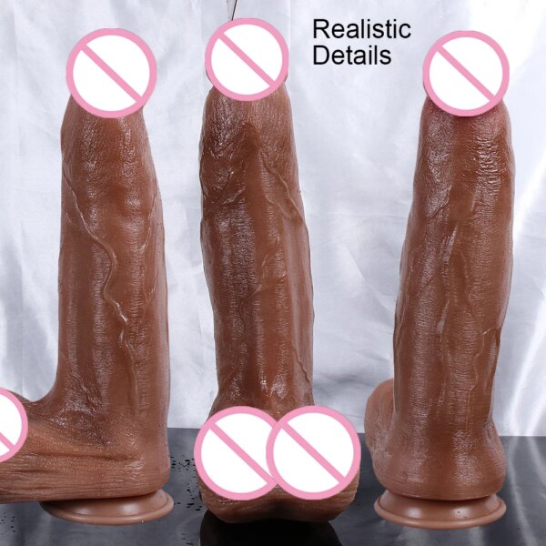 Skin Feeling Super Large Dildo Realistic Big Penis Soft Sexy Lesbian Strapon Suction Cup Vagina Orgasm Anal Sex Toys For Women