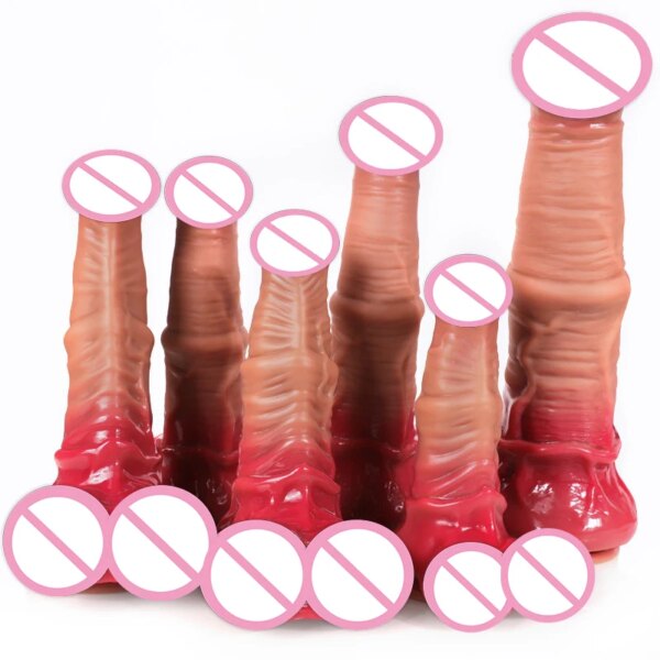 Super Strong Horse Big Dildo Liquid Silicone Material Realistic Animal Centaur Warrior False Penis Suction Cup Anal Plug Sex Toy