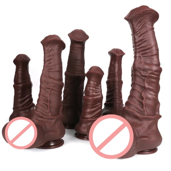 Super Strong Horse Big Dildo Liquid Silicone Material Realistic Animal Centaur Warrior False Penis Suction Cup Anal Plug Sex Toy