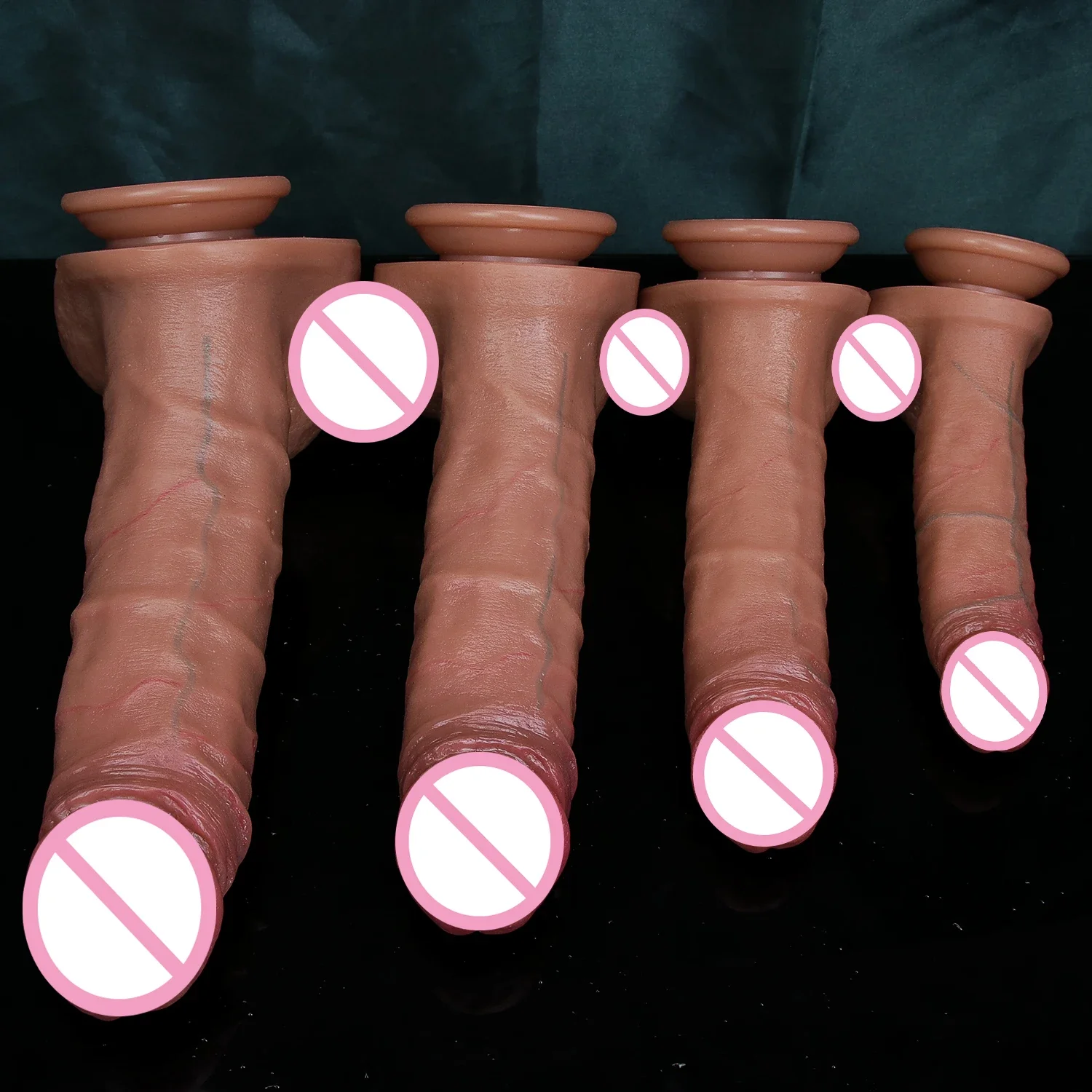4 Sizes Realistic Vein Big Man Penis Soft Huge Dildo Double Silicone Masturbation Cock Woman Anal Sex Toy Suction Cup Small Dick