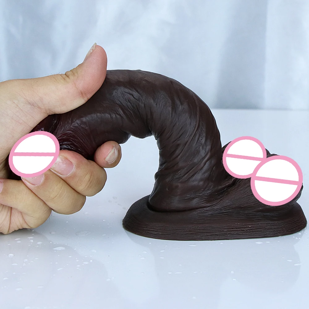 Soft Big Black Dildo Masturbators Brown Penis Anal Sex Toys for Man Woman Powerful Suction Cup Dick Vaginal Dilator/Stimulator