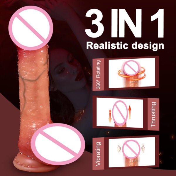 Realistic Big Dildo Women Vibrator Heating Big Cock Remote Control Penis Telescopic orgasm Anal Female Stimulator Sex Toy 18 Gay