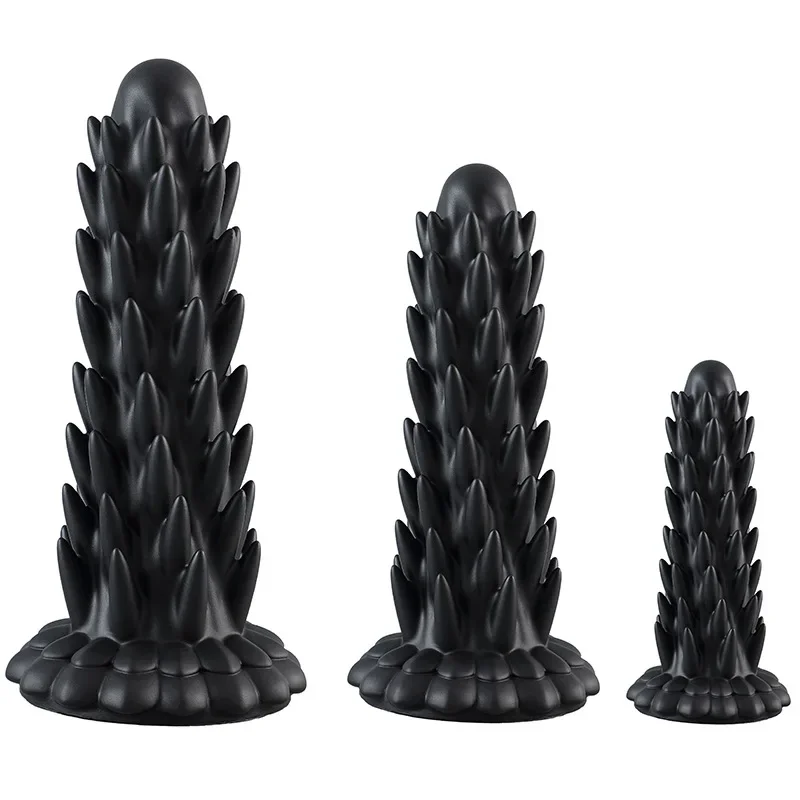 New Large Spike Anal Plug Super Soft Silicone Dildo Anal Plug Anal Beads Prostate Massager Big Butt Plug Sex Toys For Men Women