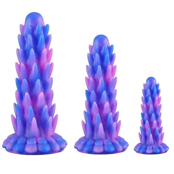 New Large Spike Anal Plug Super Soft Silicone Dildo Anal Plug Anal Beads Prostate Massager Big Butt Plug Sex Toys For Men Women