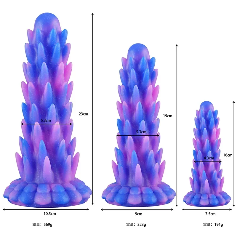 New Large Spike Anal Plug Super Soft Silicone Dildo Anal Plug Anal Beads Prostate Massager Big Butt Plug Sex Toys For Men Women
