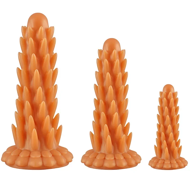 New Large Spike Anal Plug Super Soft Silicone Dildo Anal Plug Anal Beads Prostate Massager Big Butt Plug Sex Toys For Men Women