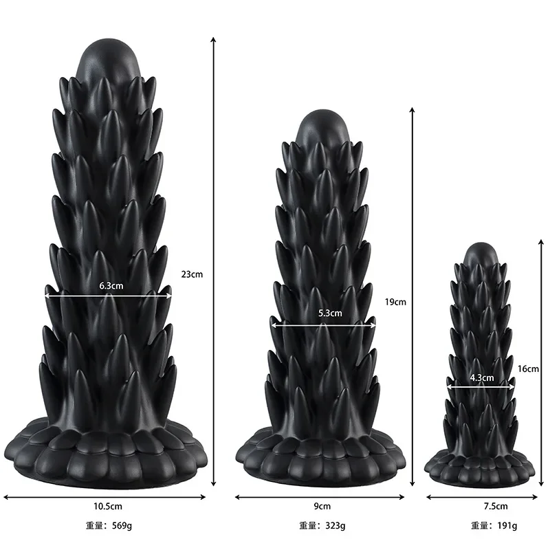 New Large Spike Anal Plug Super Soft Silicone Dildo Anal Plug Anal Beads Prostate Massager Big Butt Plug Sex Toys For Men Women