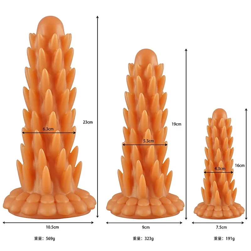 New Large Spike Anal Plug Super Soft Silicone Dildo Anal Plug Anal Beads Prostate Massager Big Butt Plug Sex Toys For Men Women