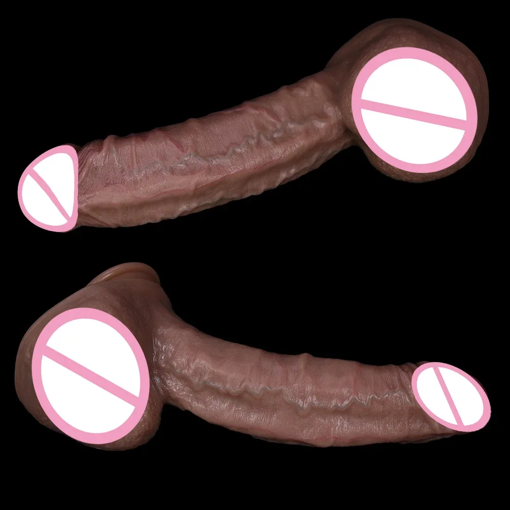 Advanced Copy Cock Realistic Soft Huge Dildo Double Silicone Big Flesh Masturbators Penis Woman Anal Sex Toy Suction Cup Dick