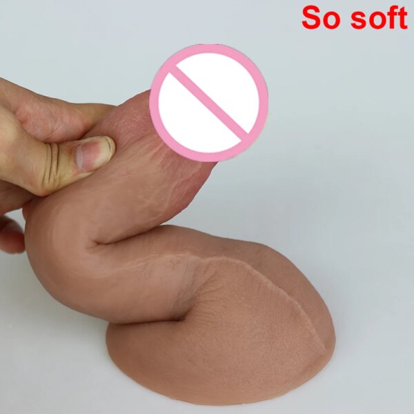High Imitation Dick Soft Dildo Quality Realistic Huge Horse Cock No Vibrator Big Penis Sucker Anal Sex Toys For Couples Lesbian