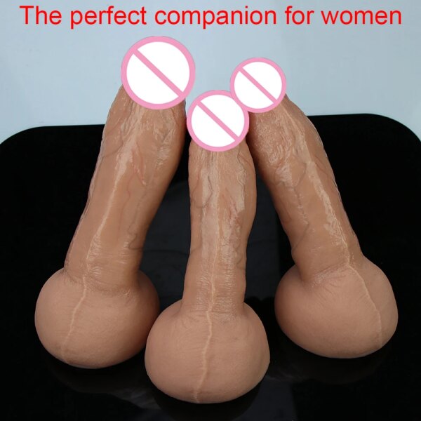 High Imitation Dick Soft Dildo Quality Realistic Huge Horse Cock No Vibrator Big Penis Sucker Anal Sex Toys For Couples Lesbian
