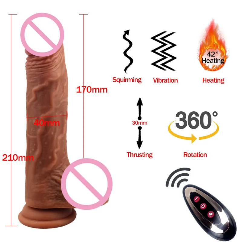 Big Dildo Vibrator Huge Automatic Telescopic Heating Penis Suction Cup Dildo Realistic Dildos for Women Sex Toys for Adult Toy