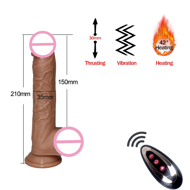 Big Dildo Vibrator Huge Automatic Telescopic Heating Penis Suction Cup Dildo Realistic Dildos for Women Sex Toys for Adult Toy
