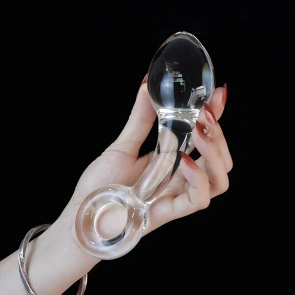 Newest Handheld Anal Beads Glass Butt Plug Big Ball Large Crystal Dildo Gay Masturbate Adult Sex Toy For Women Men Sex Toys Shop