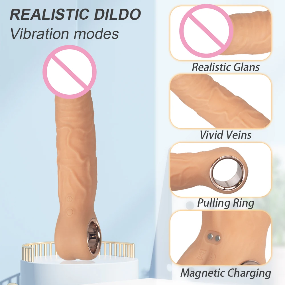 Telescopic Vibrator for Women Female Vagina Anal Stimulator Thrusting Realistic Big Penis Dildo Vibrators Masturbation Sex Toys