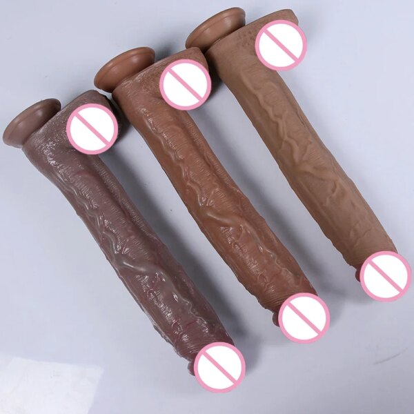 32cm New Super Long Realistic Dildo Soft Big Huge Penis Clear Texture Adults Strapon Sexmachine Anal Sex Toys Sexshop For Woman