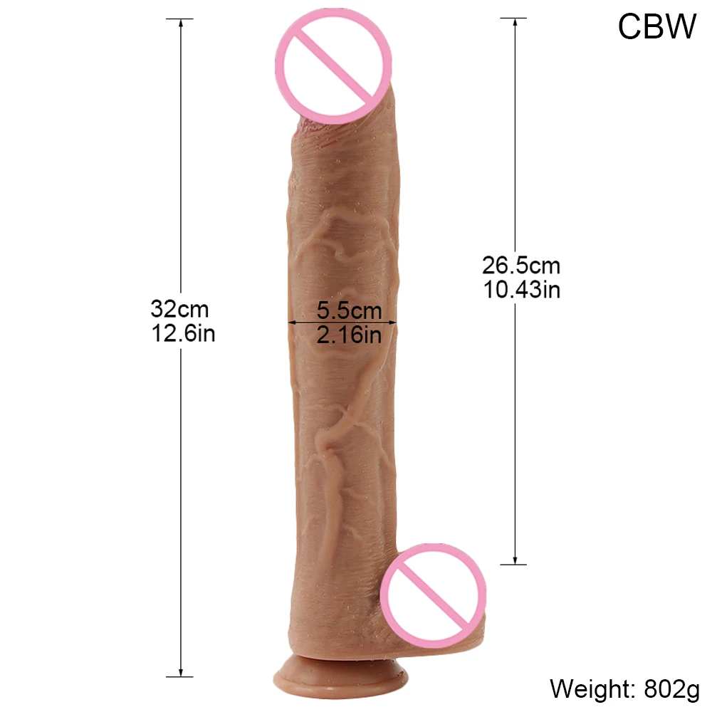 32cm New Super Long Realistic Dildo Soft Big Huge Penis Clear Texture Adults Strapon Sexmachine Anal Sex Toys Sexshop For Woman