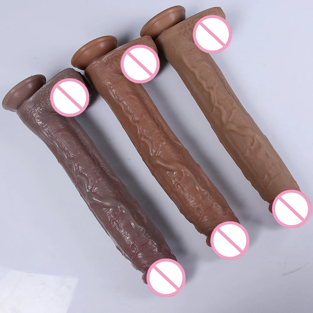 32cm New Super Long Realistic Dildo Soft Big Huge Penis Clear Texture Adults Strapon Sexmachine Anal Sex Toys Sexshop For Woman