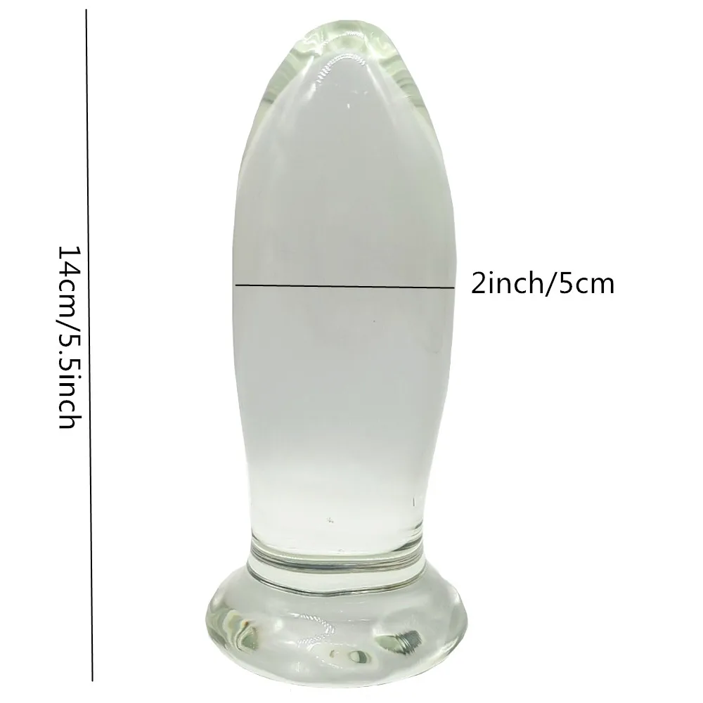 51mm Large Crystal Butt Plug Vagina Ball Big Pyrex Glass Anal Dildo Bead Fake Penis Adult Masturbate Sex Toy for Women Men Gay