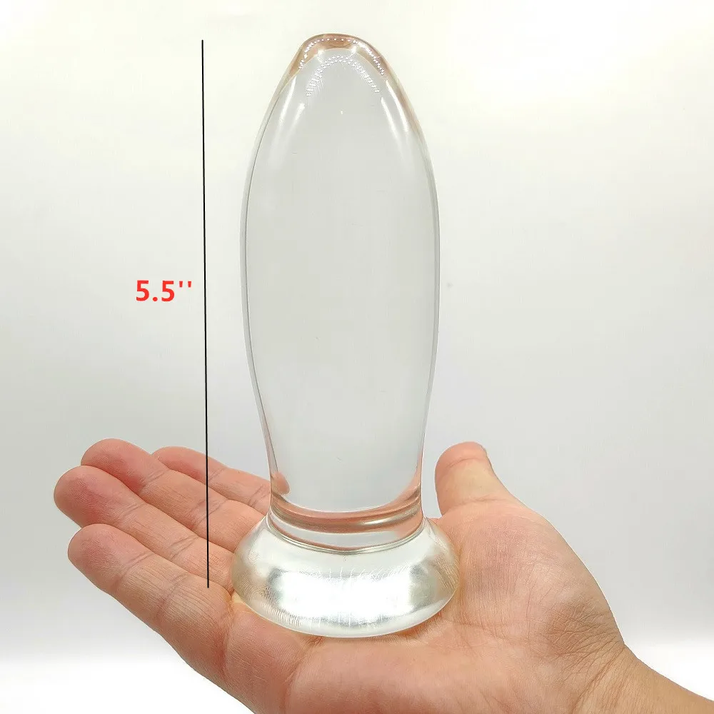 51mm Large Crystal Butt Plug Vagina Ball Big Pyrex Glass Anal Dildo Bead Fake Penis Adult Masturbate Sex Toy for Women Men Gay