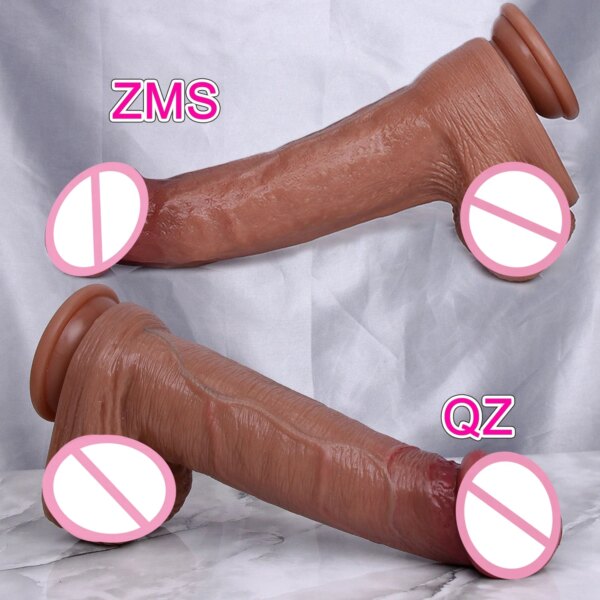 Realistic Big Double Silicone Thick Dildo Vaginal Masturbators Soft Penis Erotic Toy Gift for Women G-spot Anal Sex Flesh Dick