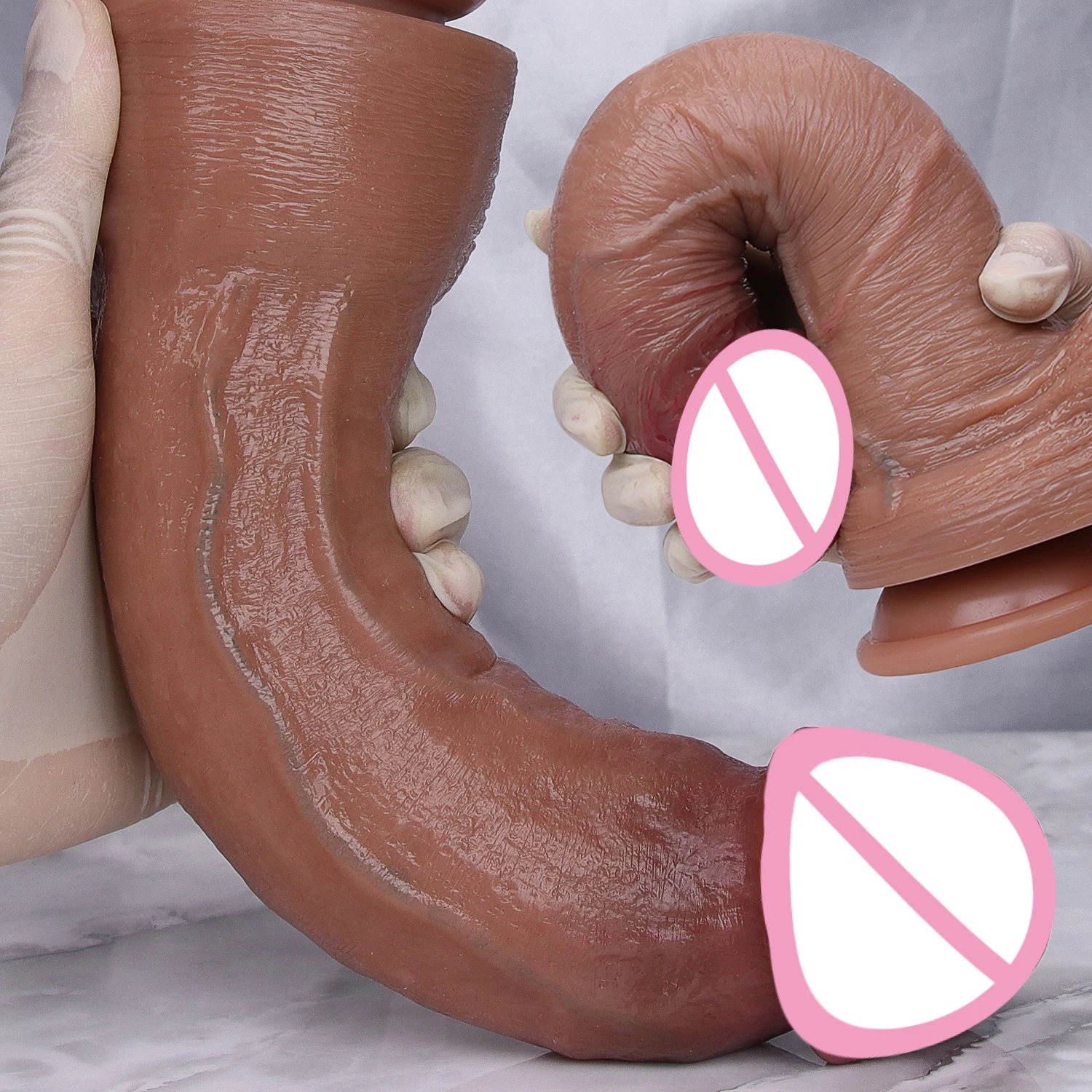 Realistic Big Double Silicone Thick Dildo Vaginal Masturbators Soft Penis Erotic Toy Gift for Women G-spot Anal Sex Flesh Dick