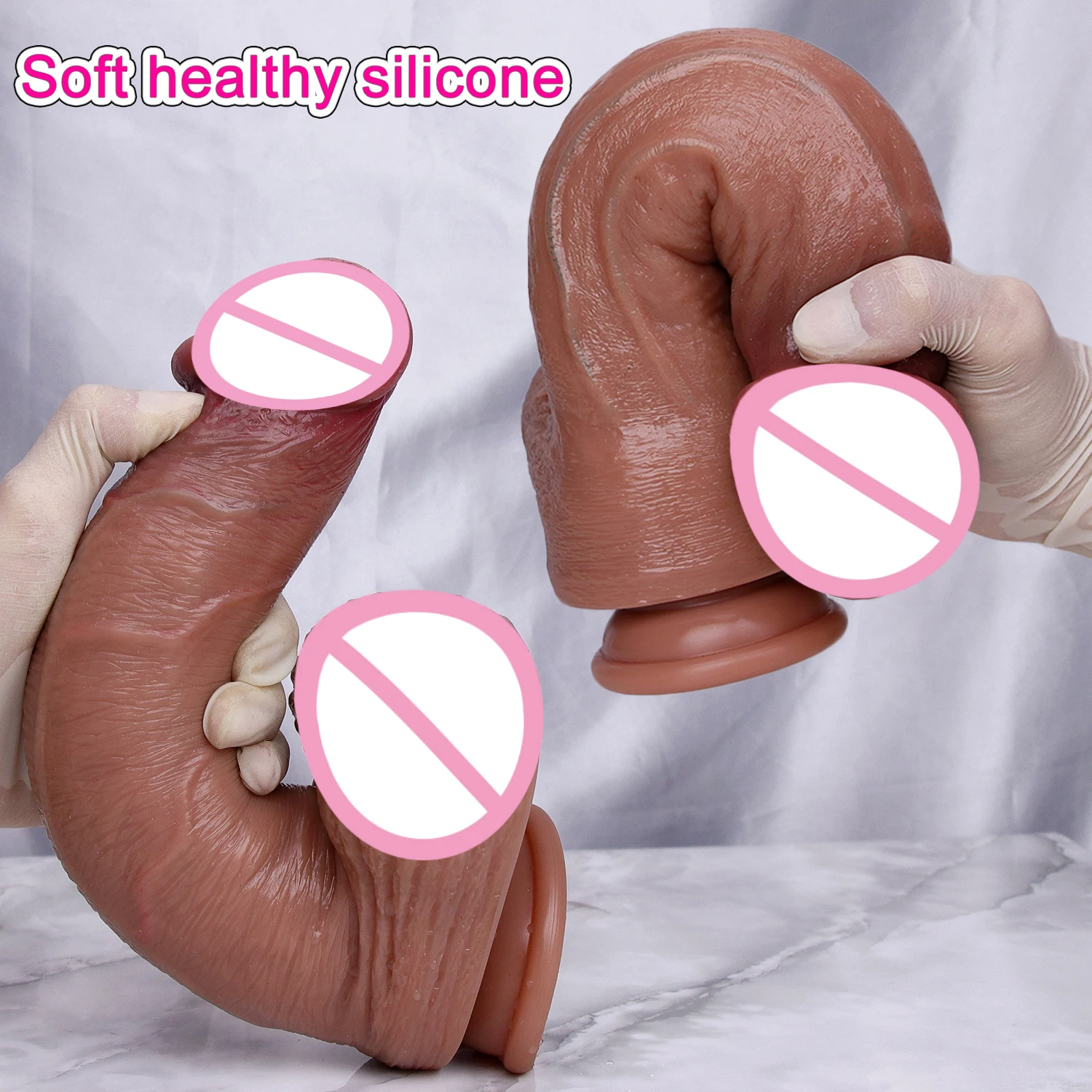 Realistic Big Double Silicone Thick Dildo Vaginal Masturbators Soft Penis Erotic Toy Gift for Women G-spot Anal Sex Flesh Dick