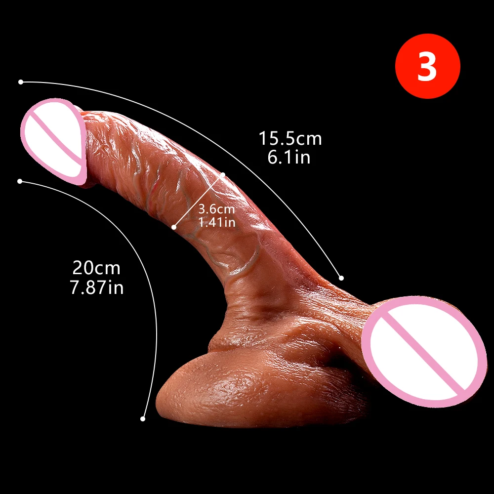 Skin Feeling Realistic Dildo Real Penis Dick Huge Big Suction Cup Strapon Hands-Free Silicone Sex Toy For Women Men Lesbian