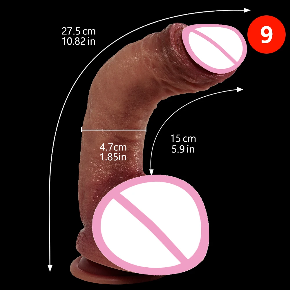 Skin Feeling Realistic Dildo Real Penis Dick Huge Big Suction Cup Strapon Hands-Free Silicone Sex Toy For Women Men Lesbian