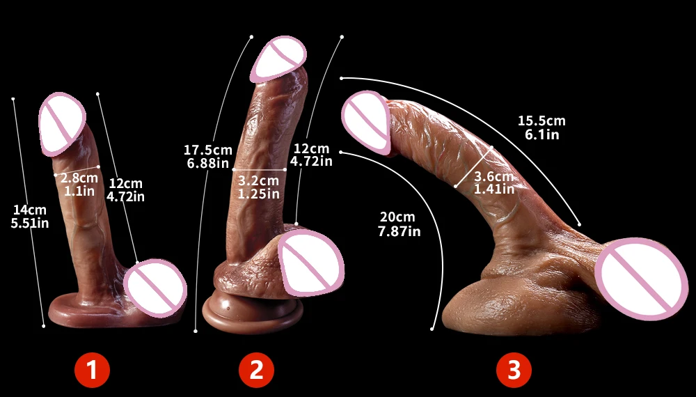 Skin Feeling Realistic Dildo Real Penis Dick Huge Big Suction Cup Strapon Hands-Free Silicone Sex Toy For Women Men Lesbian