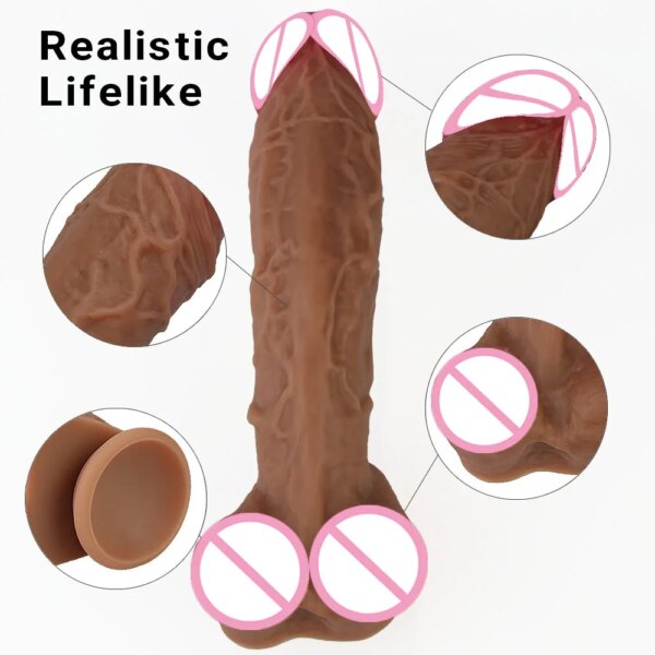 10 Inch Super Large Realistic Silicone Dildo Women Masturbator G-Spot Big Dick for Bisexual Anal Plug Sex Toys Glass Dildos