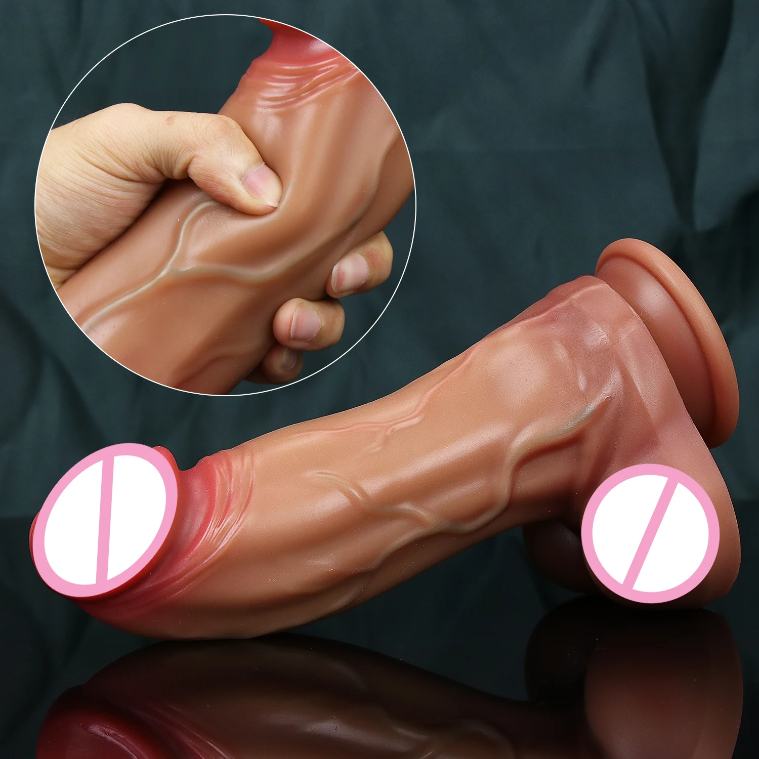 XXL Soft Thick Real Veins Dildo Adult Sex Toy for Man Women Double Silicone Gay Vaginal Masturbators Penis Big Suction Cup Dick