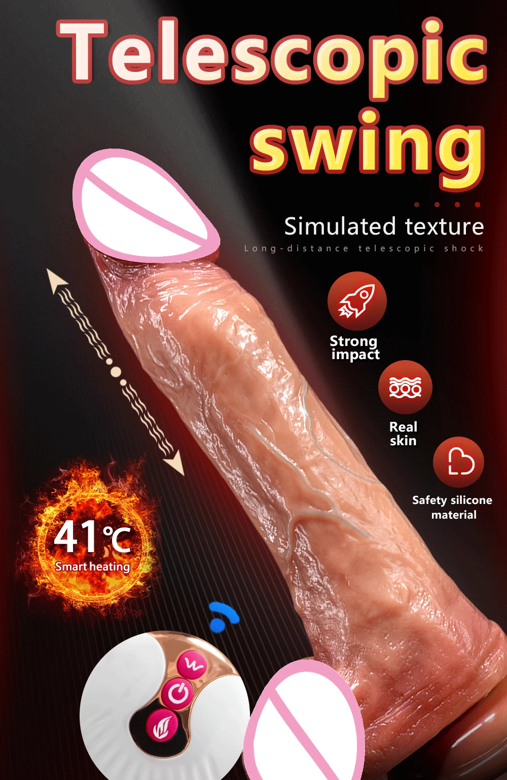 XXXL Huge Dildo Vibrator Heating Wireless Remote Telescopic Dildo Vibrators For Women Realistic Penis Swing Big Dick Sex Toys XXXL Huge Dildo Vibrator Heating Wireless Remote Telescopic Dildo Vibrators For Women Realistic Penis Swing Big Dick Sex Toys