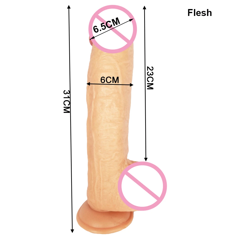 Super Big and Soft Dildo Suction Cup Realistic Glans Huge Penis Adult Toys for Couples Sex Clearance Insert Vagina or Anal Plug