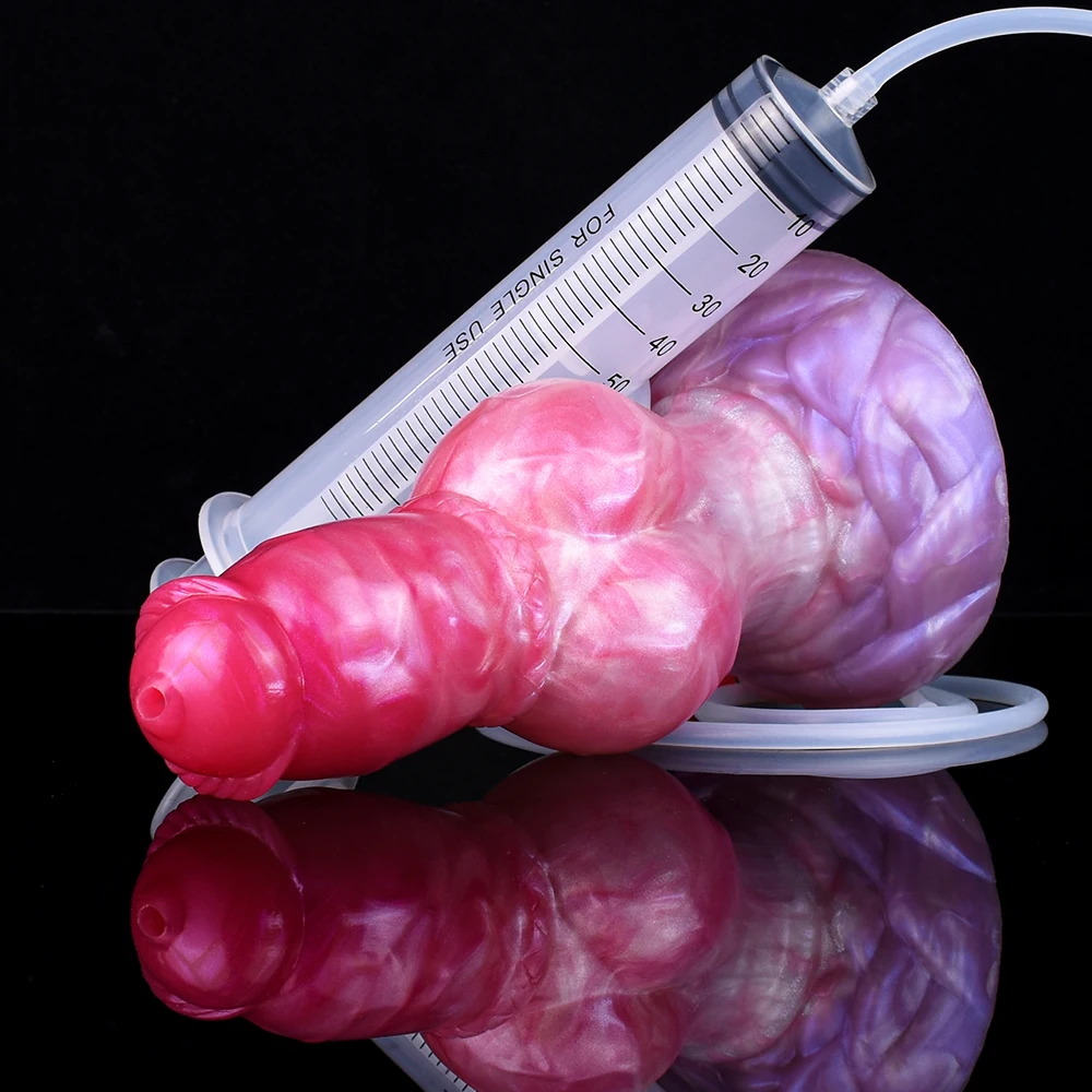FAAK Silicone fantasy Dog Knot Squirting Penis Large Ejaculation Dildo With Sucker Spray Liquid Sex Toys For Women Men Big Dong FAAK Silicone fantasy Dog Knot Squirting Penis Large Ejaculation Dildo With Sucker Spray Liquid Sex Toys For Women Men Big Dong